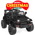 Image of 12V Kids Ride On Jeep Car w/Parent Remote Control - Black