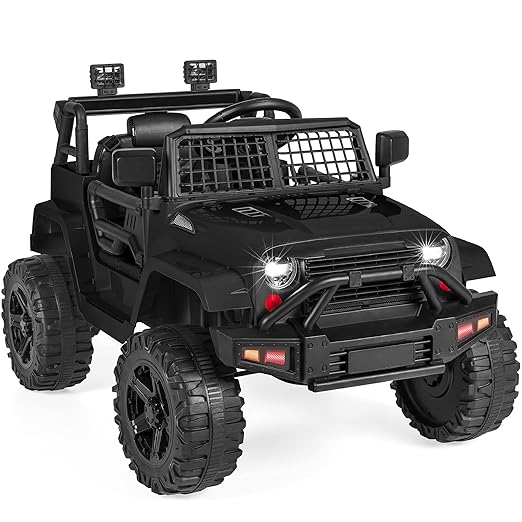 12V Kids Ride On Jeep Car w/Parent Remote Control - Black