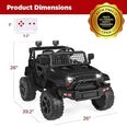 Image of 12V Kids Ride On Jeep Car w/Parent Remote Control - Black