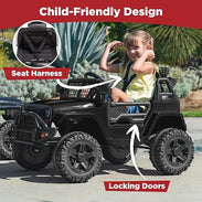 12V Kids Ride On Jeep Car w/Parent Remote Control - Black