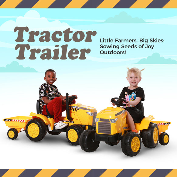 DEMO TRACTOR AND TRAILER RIDE ON CAR